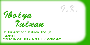 ibolya kulman business card